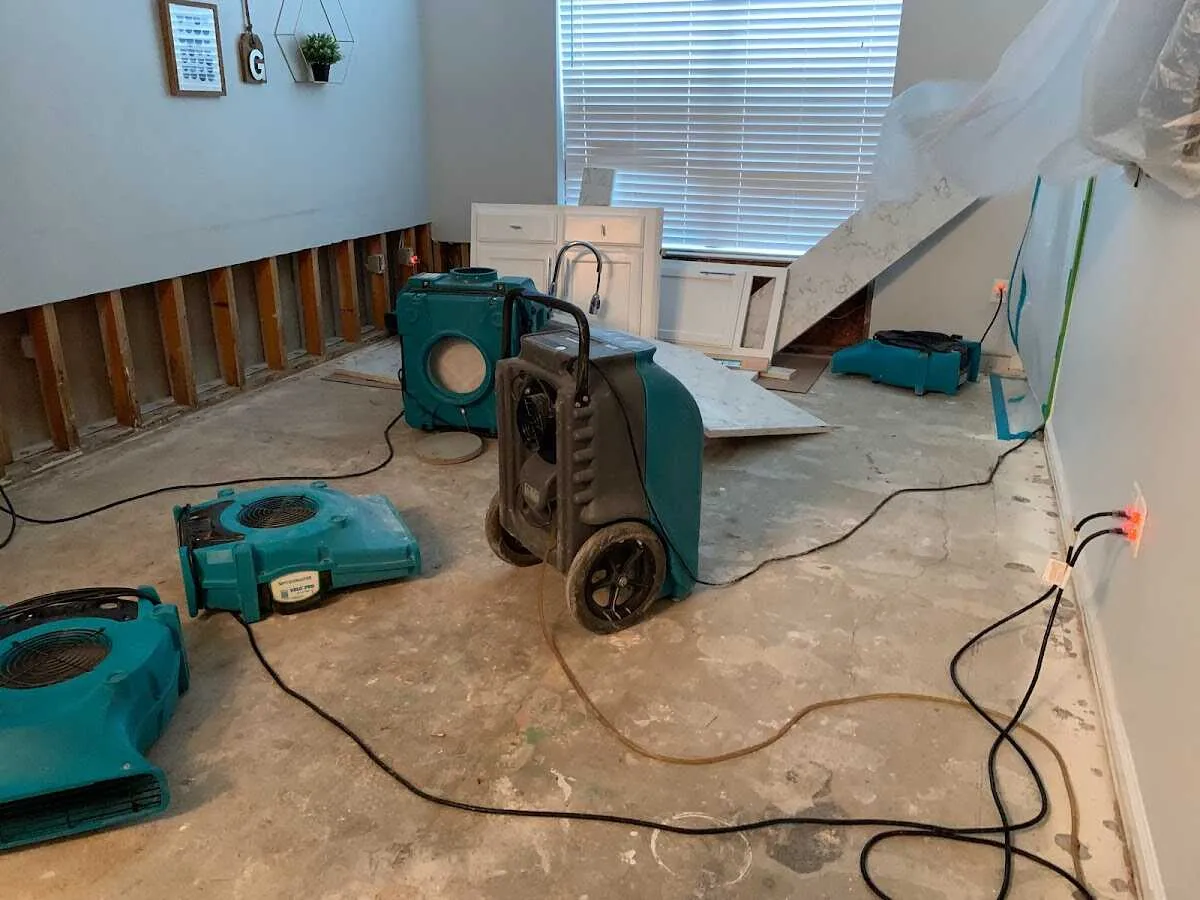 Dehumidifier in flood-cut room for Water Extraction & Removal in East Kapolei